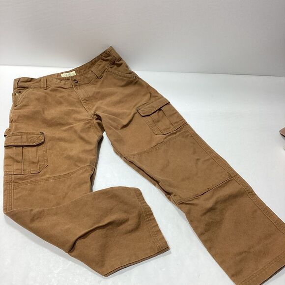Cabelas Canvas Cargo Work Pants Carmel Brown Men’s 38x32 Cotton - Picture 1 of 12